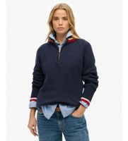 superdry para mujer w6110669a jersey de media cremallera marino s casual lana clasico
