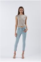vaqueros denim skinny con pedreria multicolor bleach 31