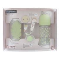 suavinex set poetry mordedor  broche  chupete  biberon