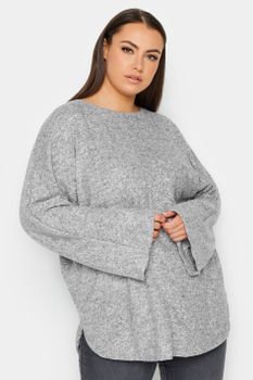 Yours Jersey Suave Gris Costura Frontal, Mujer Curvy Y Tallas Grandes, Yours