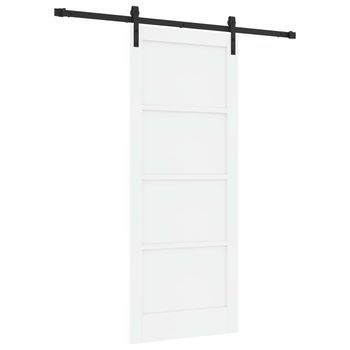 Puerta Corredera Blanco Y Negro 83 X 202 Cm Vidaxl