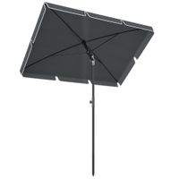 outsunny sombrilla rectangular grande 198x130x240cm parasol con angulo ajustable manivela para patio terraza jardin gris   aosom espana