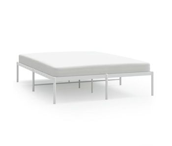 Estructura de cama de metal blanca 140x200 cm sin cabecero