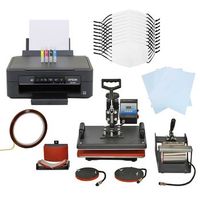 10 mascarillas para sublimacion set maquina de prensa de calor  5 en 1 e impresora
