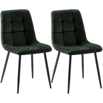Lote De 2 Sillas De Comedor Tilde Terciopelo Verde 55x45x84 Cm Clp