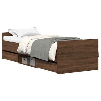 Estructura De Cama Con Cabecero Piecero Roble Marrón 100x200 Cm Vidaxl