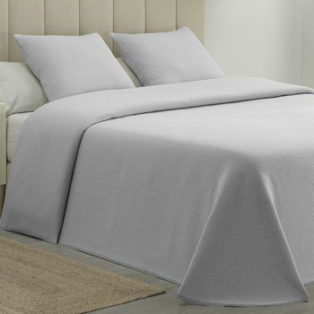 Colcha Piqué Aitana Gris Calidad Hotel Tejido Polialgodón Color Gris Talla 280x270 Cm
