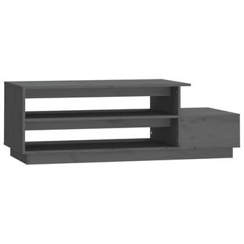 Mesa De Centro，mesa Auxiliar，mesa De Café Madera Maciza De Pino Gris 120x50x40,5 Cm