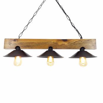 Lámpara De Techo Üç Şapka Avize Nogal Negro Pino 80x22x65 Cm