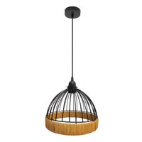 fabrilamp lampara de techo colgante gaston 1xe27 negronatural 25d