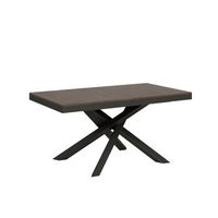 mesa extensible 90x160420 cm volantis evolution nogal estructura antracita