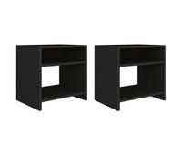vidaxl mesitas de noche 2 uds madera contrachapada negro 40x30x40 cm