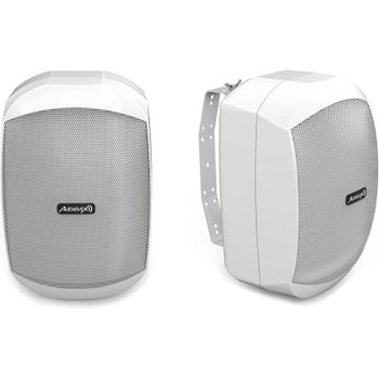 Audibax Ovo 4 Pareja de Altavoces Pasivos con Soporte de Pared 100V/8 Ohm IP65 4