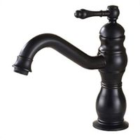 grifo mezclador retro para bano giratorio 360 altura 20 cm color negro