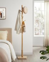 perchero de pie con 8 ganchos de mdf y madera
