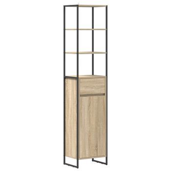 Gabinete De Baño Sonoma 40 X 30 X 180 Cm Madera De Ingeniería Vidaxl