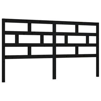 Cabecero Cama Mueble De Dormitorio De Cama Madera Maciza De Pino 186 X 4 X 100 Cm Negro M02_0006096