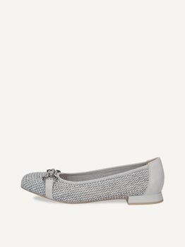 CAPRICE Ballerina, blue, made of Leather and synthetic with Trapeze heel, Size 42