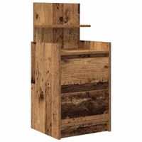 mesita de noche con 2 cajones madera vieja 38x34x80 cm