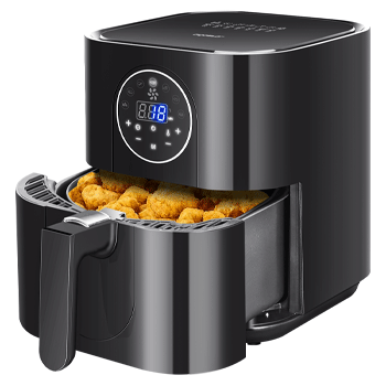 Aigostar Mini Cube - Freidora de aire sin aceite, 3,5 litros, 1500W, 7 funciones preestablecidas, tiempo y temperatura ajustables manualmente. Panel LED táctil. Freidora de aire caliente libre de BPA