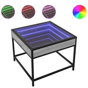 Mesa De Café | Mesa De Centro Con Infinity Led Gris Sonoma 50x50x41 Cm