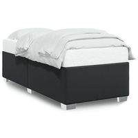 cama individual  cama de adulto  estructura de cama sin colchon cuero sintetico negro 80x200 cm