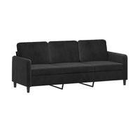 sofa de 3 plazas - sofa de salon terciopelo negro 180 cm