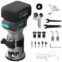 fresadora de madera a bateria multishape 2000 liberty bateria nexus 21v 4ah motor sin escobillas brushless 5 fresas cecotec
