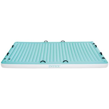 Manta Flotante Hinchable 4 Plazas 183x310x18 Cm, Azul y Blanco