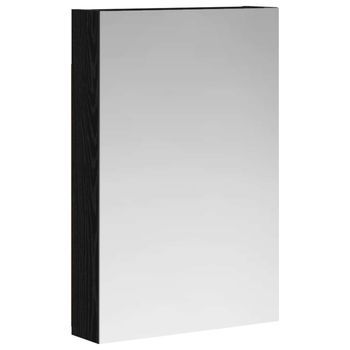 Armario Con Espejo De Baño | Mueble De Baño Roble Negro 40 X 10,5 X 60,5 Cm