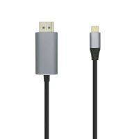 aisens cable usb-c a displayport 18m plateadonegro