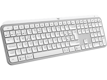 Teclado inalámbrico - Logitech MX Keys S, Bluetooth, USB, Teclas programables, Carga rápida, Retroiluminación, Multidispositivo, Windows/Mac, Blanco