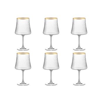 Copas de vino con borde dorado 360 ml - paquete de 6