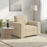 vidaxl sillon crema 100 cm tela