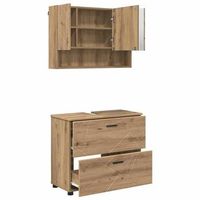 juego de muebles de bano 2 uds roble artisan 765 x 35 x 64 cm vidaxl