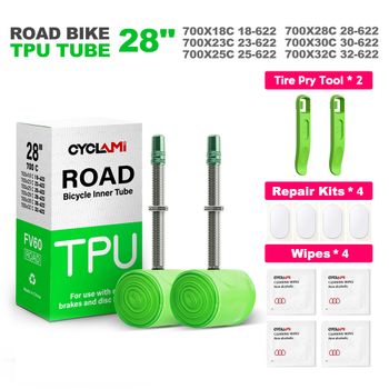 CYCLAMI tubo interior de TPU ultraligero para bicicleta de carretera, neumático de 45mm y 60mm de longitud, con válvula francesa, 700C, 700X18, 23, 25, 28, 30, 32, cámara de aire
