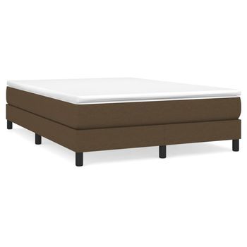 Cama Tapizada 203x140x25 Cm Tejido (100 % Poliéster), Contrachapado Y Madera Tratada - Marrón