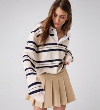Guess para mujer. W6YD14W2940 Minifalda Plisada Juliane beige (XS), Casual, Algodón