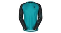 camiseta de manga larga scott trail storm para hombre turquesa negro