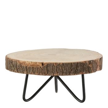 Mesa auxiliar pia marrón claro  h14xb29xl29cm