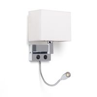 ledkia lampara de pared de metal con flexo led de lectura waldorf laton