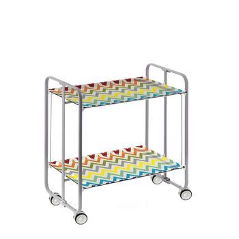 Carrito Auxiliar Plegable Bauhaus Con Ruedas – Armazón Metálico Gris, 2 Niveles, 4 Posiciones Ajustables,,82