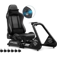cockpit de simulacion gtplayer sim racing con altavoces y soporte para volante y pedales