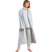 admas polar chaqueta larga de interior grey dots para mujer
