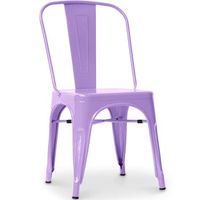silla de comedor de acero - diseno industrial - nueva edicion - stylix  morado pastel