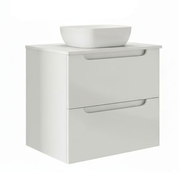 Kibath Mueble De Baño Con Lavabo Victoria 60x45 Cm Acabado Blanco Mate 2 Cajones Suspendido