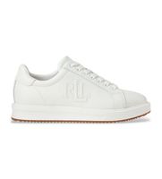 lauren ralph lauren para mujer 802959228001 zapatillas de piel ainsley blanco 41 plano cordones casual