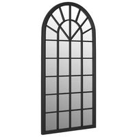 espejo de jardin hierro negro para uso exterior 90x45 cm vidaxl
