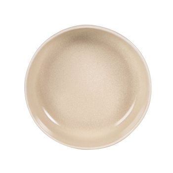 Plato con borde alto de gres beige