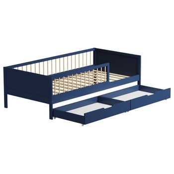 Cama Infantil Con Cajones 190x90cm Azul Oscuro Adam
